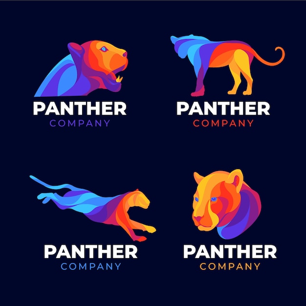 Free vector creative panther logo template