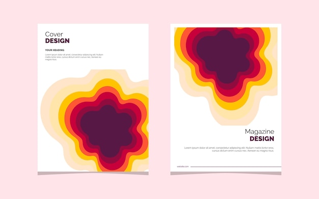 Creative papercut magzine дизайн обложки плакат teamplate set