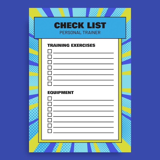 Creative personal trainer check list