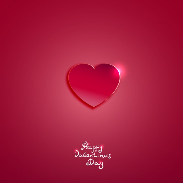 バレンタインデーカードベクトルの背景の創造的なピンクの紙の心