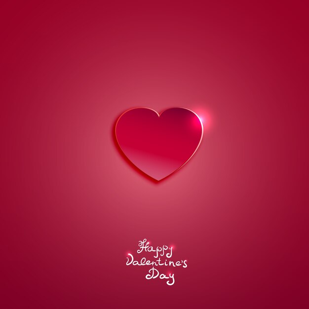 Creative pink paper heart for Valentines day card  vector background