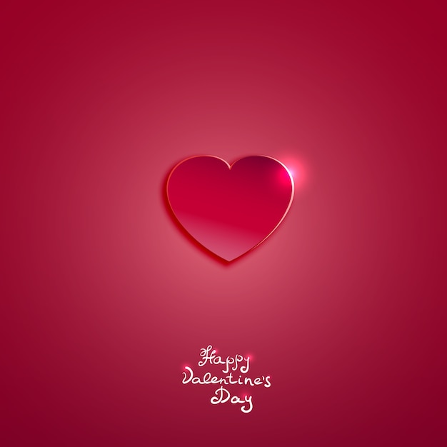 Creative pink paper heart for Valentines day card  vector background