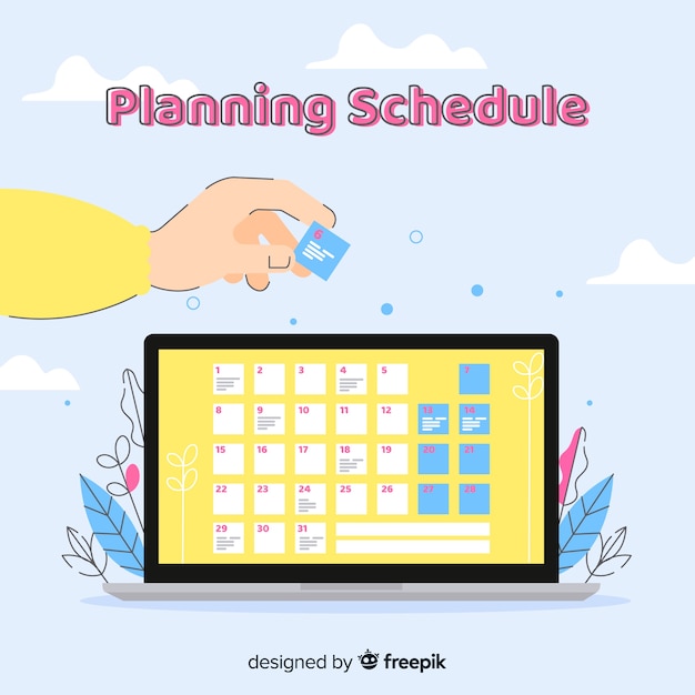 Creative planning schedule template