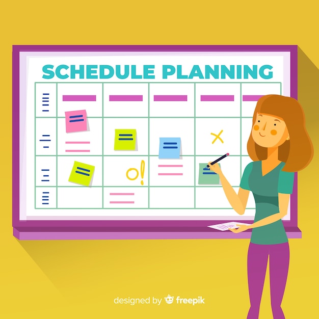 Creative planning schedule template