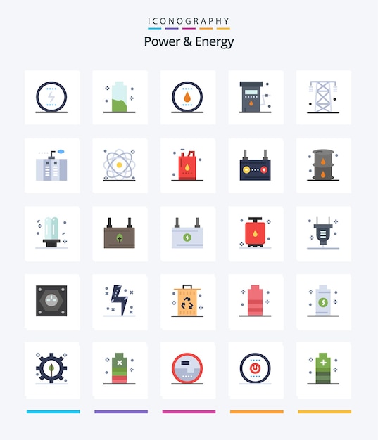 Creative Power And Energy 25 Flat icon pack Such As power gas energy energy power