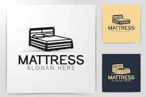 Free vector creative premium bed furniture logo ideas. inspiration logo design. template vector illustration. isolated on white background