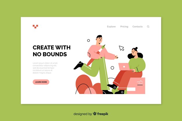 Free Vector creative process concept landing page template