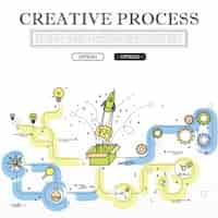 Free vector creative process design