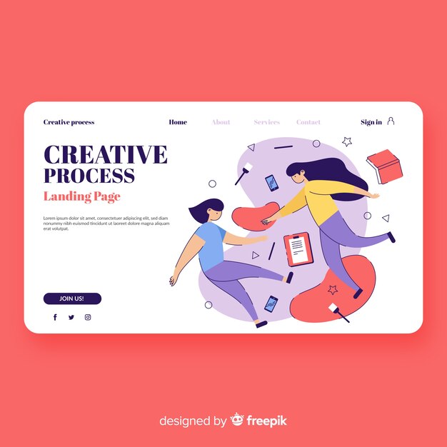 creative process landing page