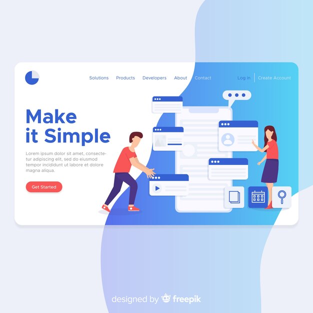 Creative process landing page