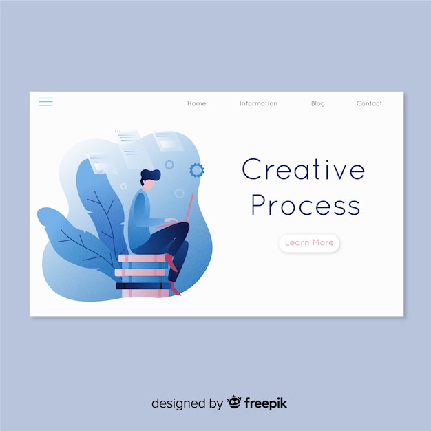 Vettore gratuito pagina di destinazione del processo creativo
