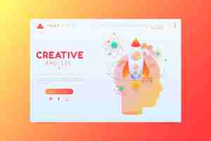 無料ベクター クリエイティブプロセスのランディングページ