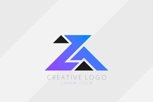 Vettore gratuito modello di logo az professionale creativo