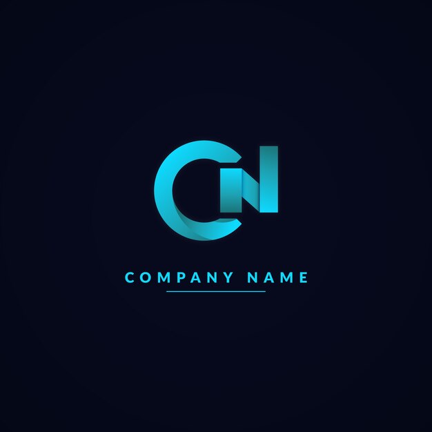 Creative professional cn logo template