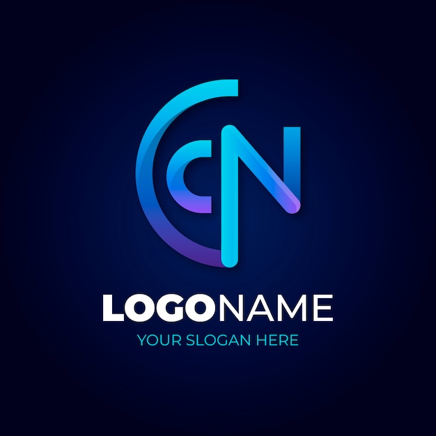 Free vector creative professional cn logo template