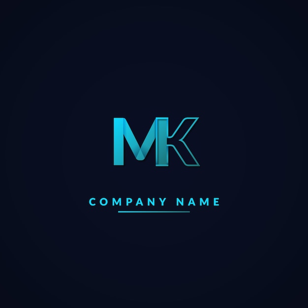 Vettore gratuito modello di logo mk professionale creativo
