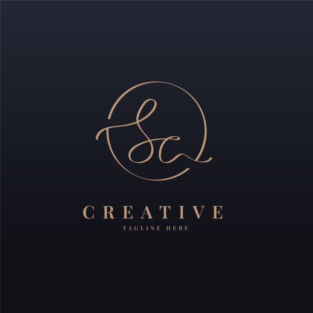 Творческий профессиональный шаблон логотипа sc