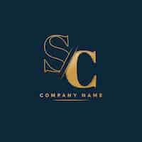 Бесплатное векторное изображение Творческий профессиональный шаблон логотипа sc