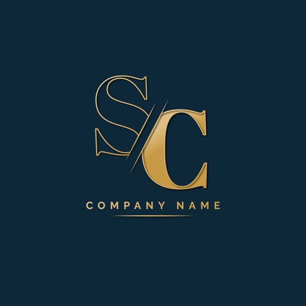 Творческий профессиональный шаблон логотипа sc