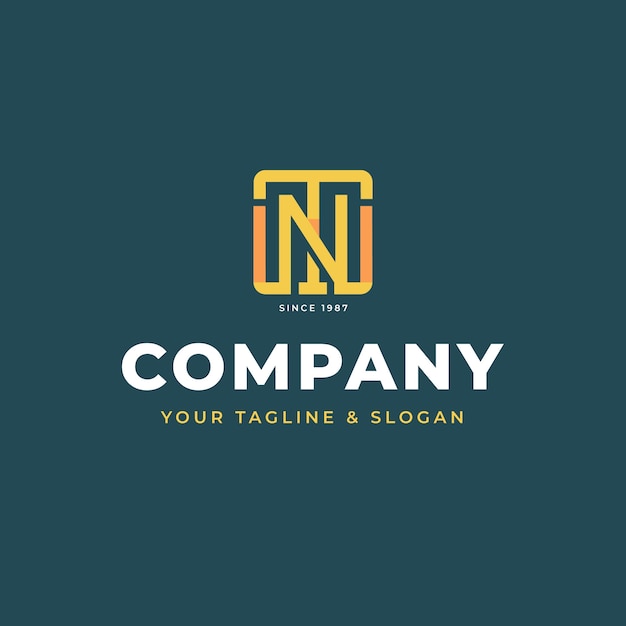 Free Vector creative professional tn logo template