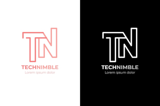Креативный профессиональный шаблон логотипа tn
