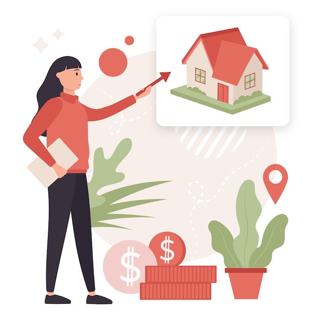 Free vector creative realtor assistance illustration