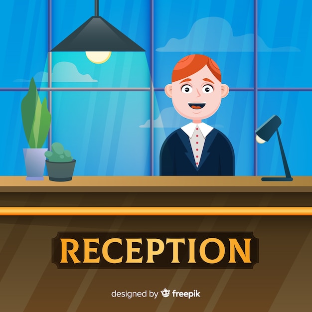 Creative reception concept in flat design