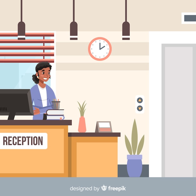 Creative reception concept in flat design