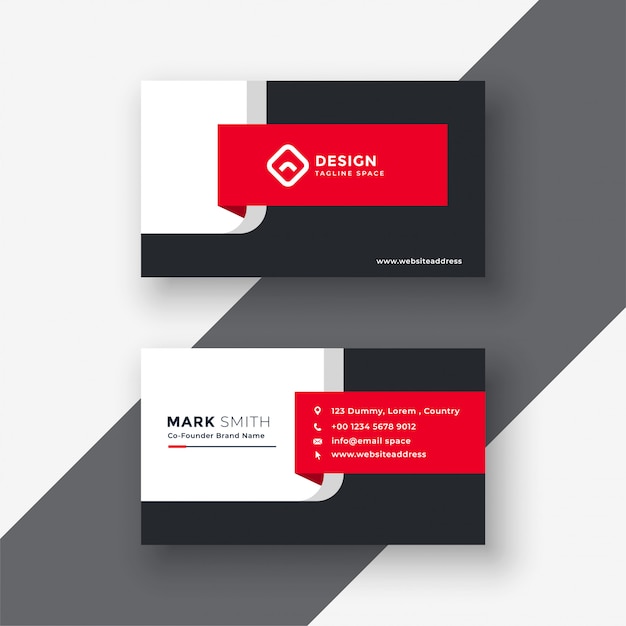 Free vector creative red professional business card template