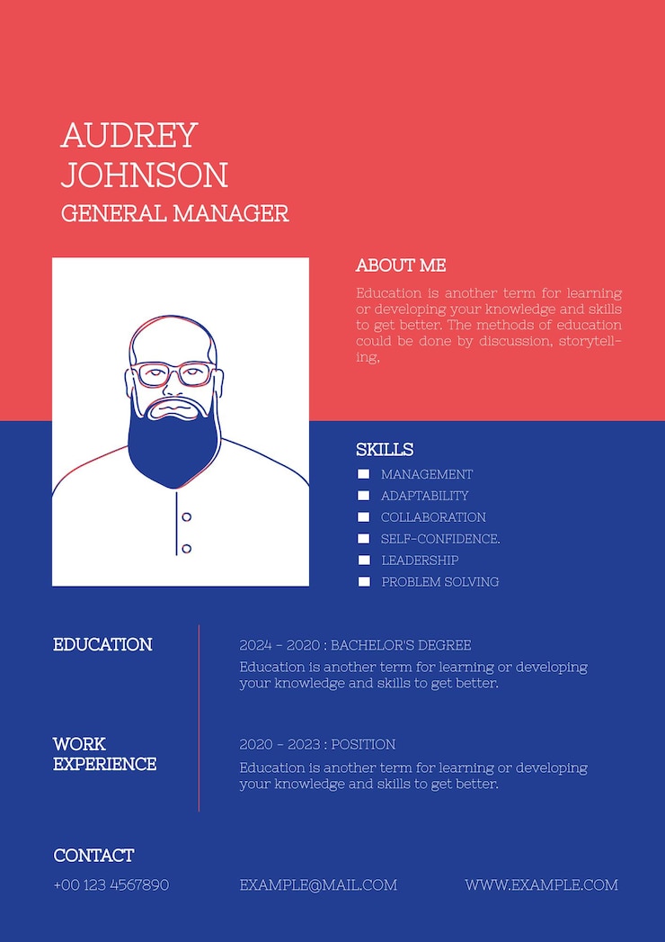 Free Vector creative resume editable template for job hunt