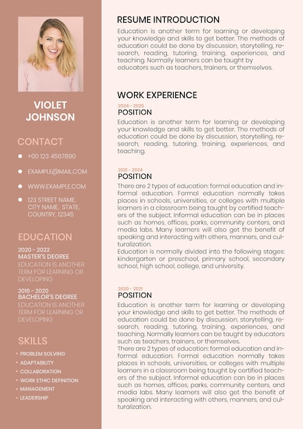 Free vector creative resume editable template  for job hunt