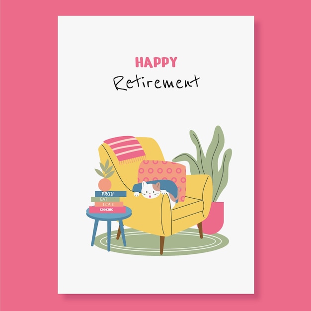 Творческий шаблон поздравительной открытки на пенсию