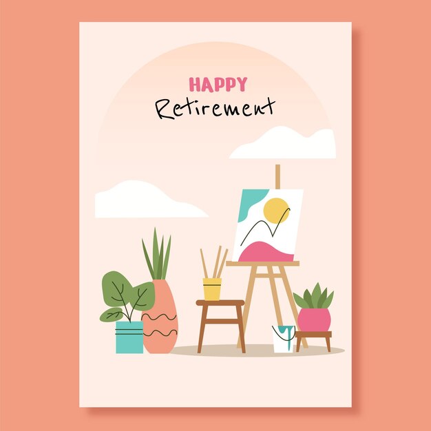 Creative retirement greeting card template