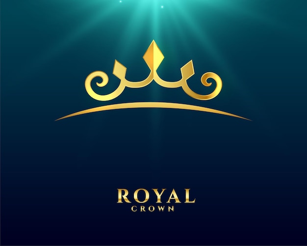 Free vector creative royal golden crown background with light effect