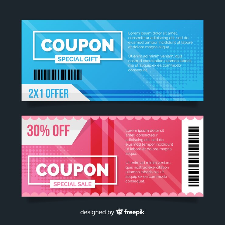 無料Vector クーポン付きクリエイティブな販売コンセプト