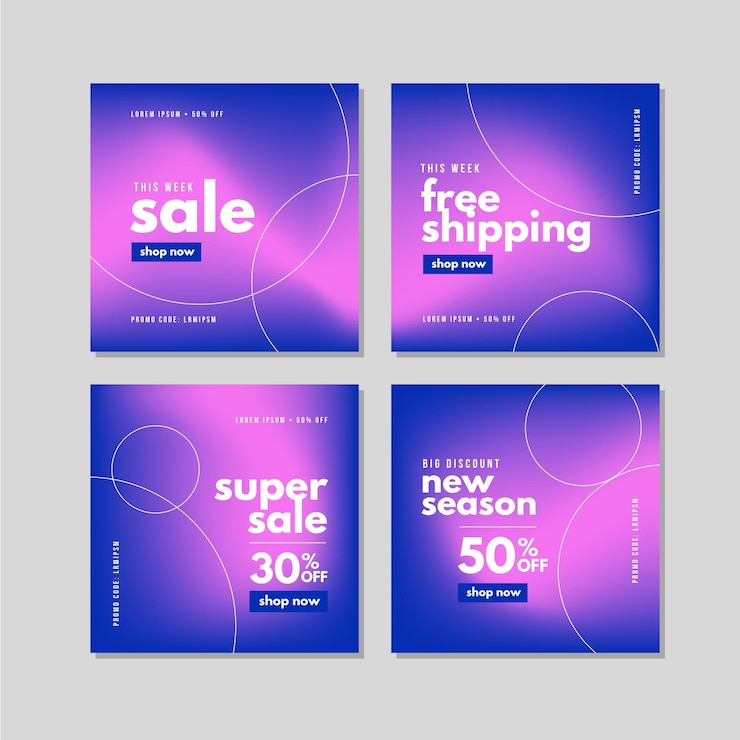 Free Vector creative sales social media posts