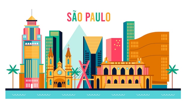 Бесплатное векторное изображение Креативный горизонт сан-паулу
