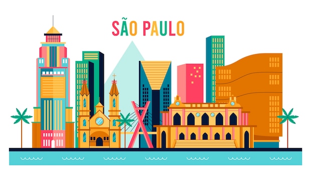 Free vector creative sao paulo skyline