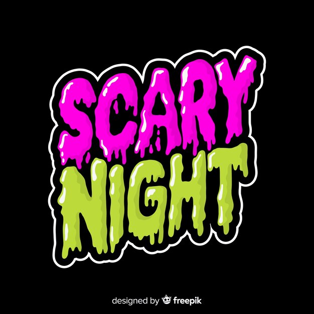 Creative scary night halloween lettering