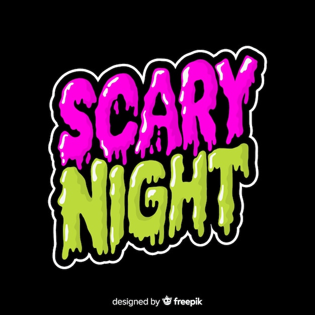 Creative scary night halloween lettering