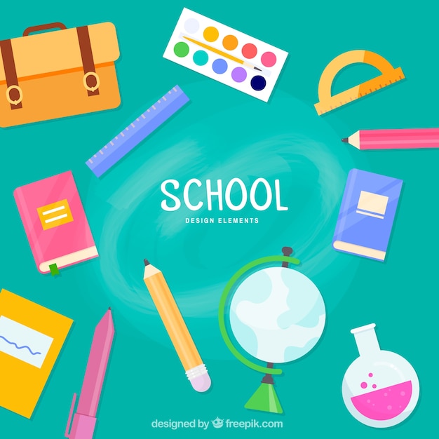 Free vector creative school background with elements