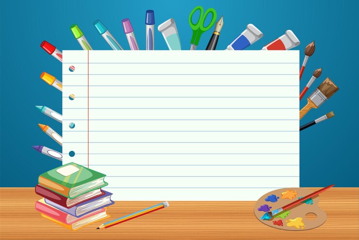 Free Vector creative school supplies and notebook