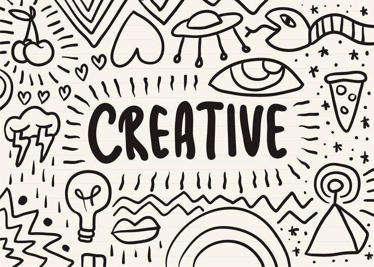 मुफ़्त वेक्टर creative scribbled on a notepad