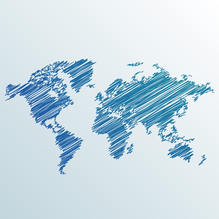 Free Vector creative scribbled world map