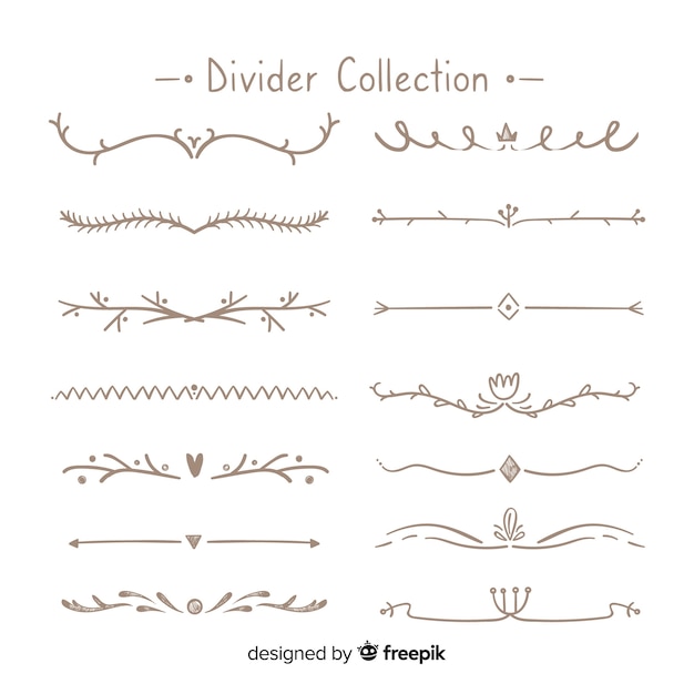 Free vector creative set of hand drawn ornament dividers
