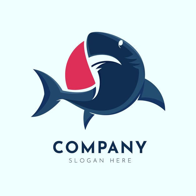 Креативный шаблон логотипа акулы