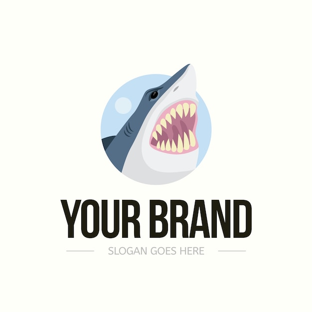 Бесплатное векторное изображение Креативный шаблон логотипа акулы