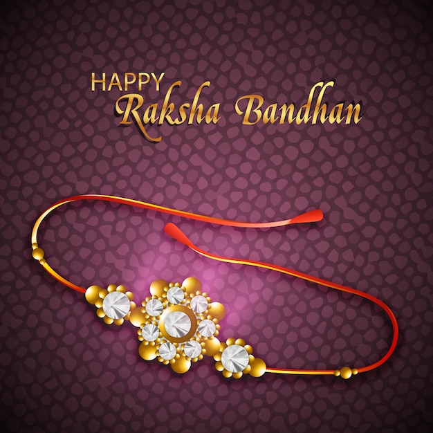 행복한 Raksha Bandhan 축하를위한 창조적 인 빛나는 Rakhi 디자인.