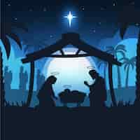 Free vector creative silhouette nativity scene