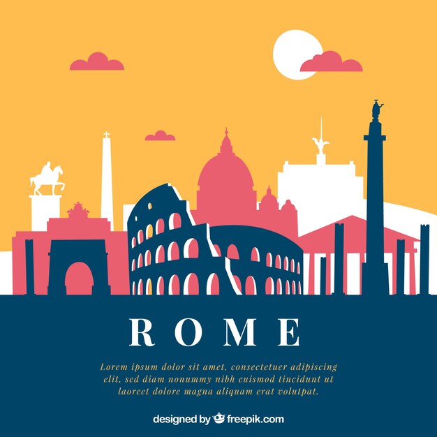 Creative skyline of rome